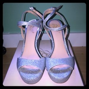 Jewel By Badgley Mischka Silver Heels